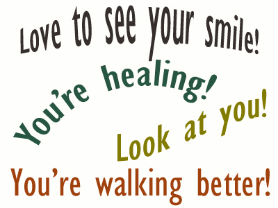Use positive words to support your Ashburn loved one as he/she gets chiropractic care for relief.